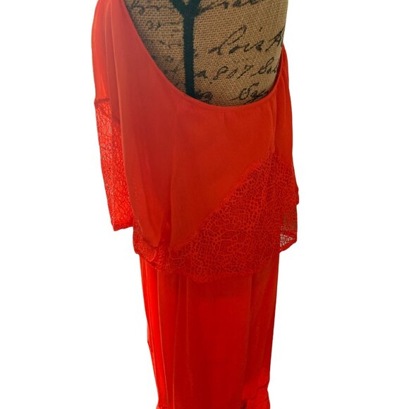 ✌️ 2/$40 ✌️ Long Bisou Bisou Orange Maxi Dress with Adjustable Straps sz 8 - Picture 4 of 8
